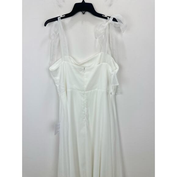 Lulus Radiant Romance White Tie Strap Maxi Dress Formal Bridal Wedding XL NWT - Picture 11 of 13